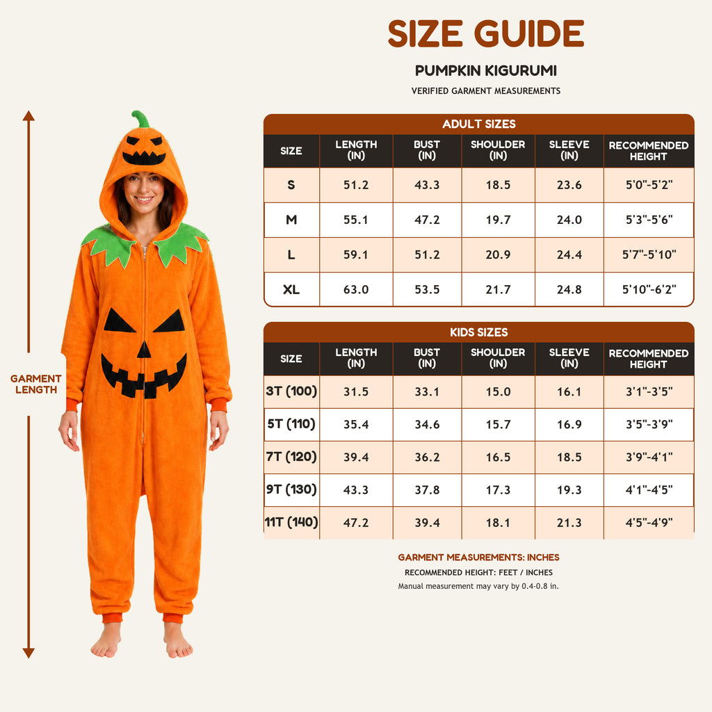 Leoxa pumpkin kigurumi onesie – 08 fit reference
