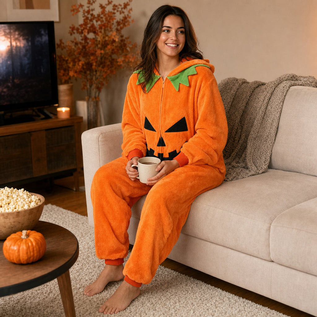Leoxa pumpkin kigurumi onesie – 09 lifestyle
