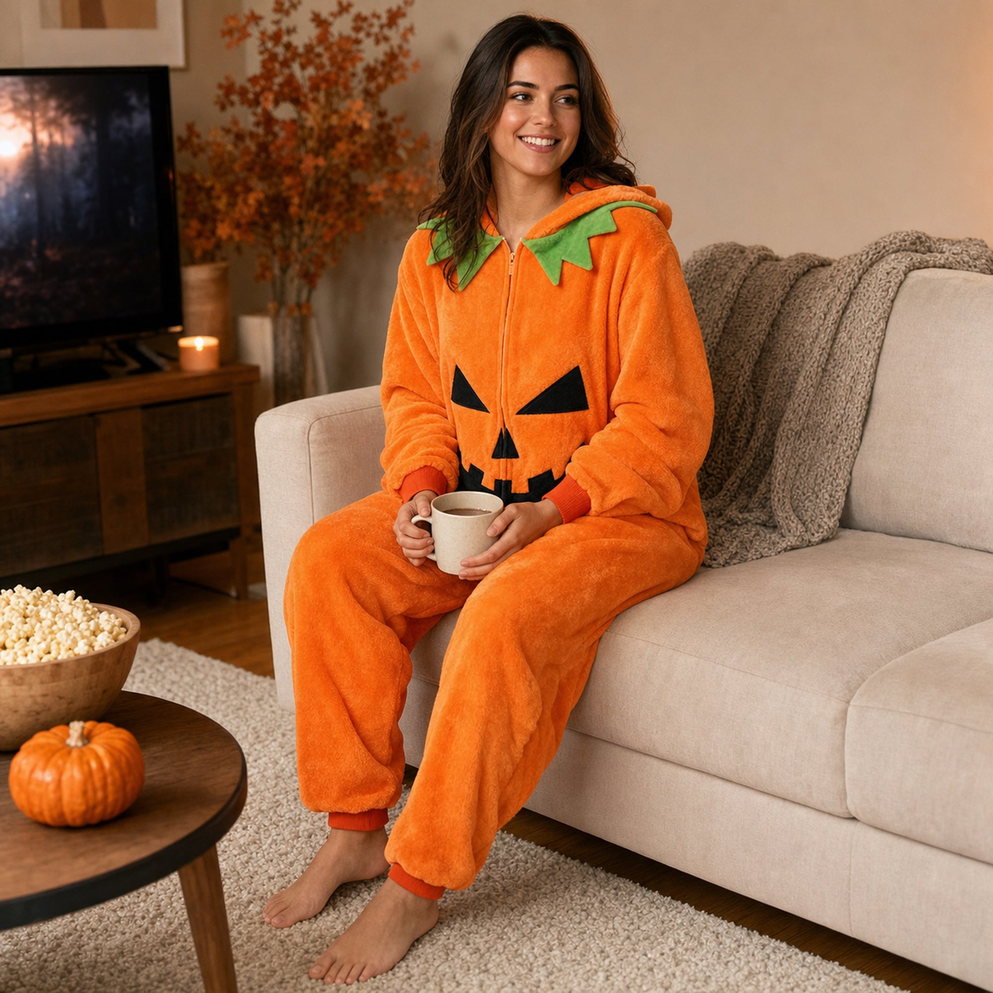 Leoxa pumpkin kigurumi onesie – 09 lifestyle