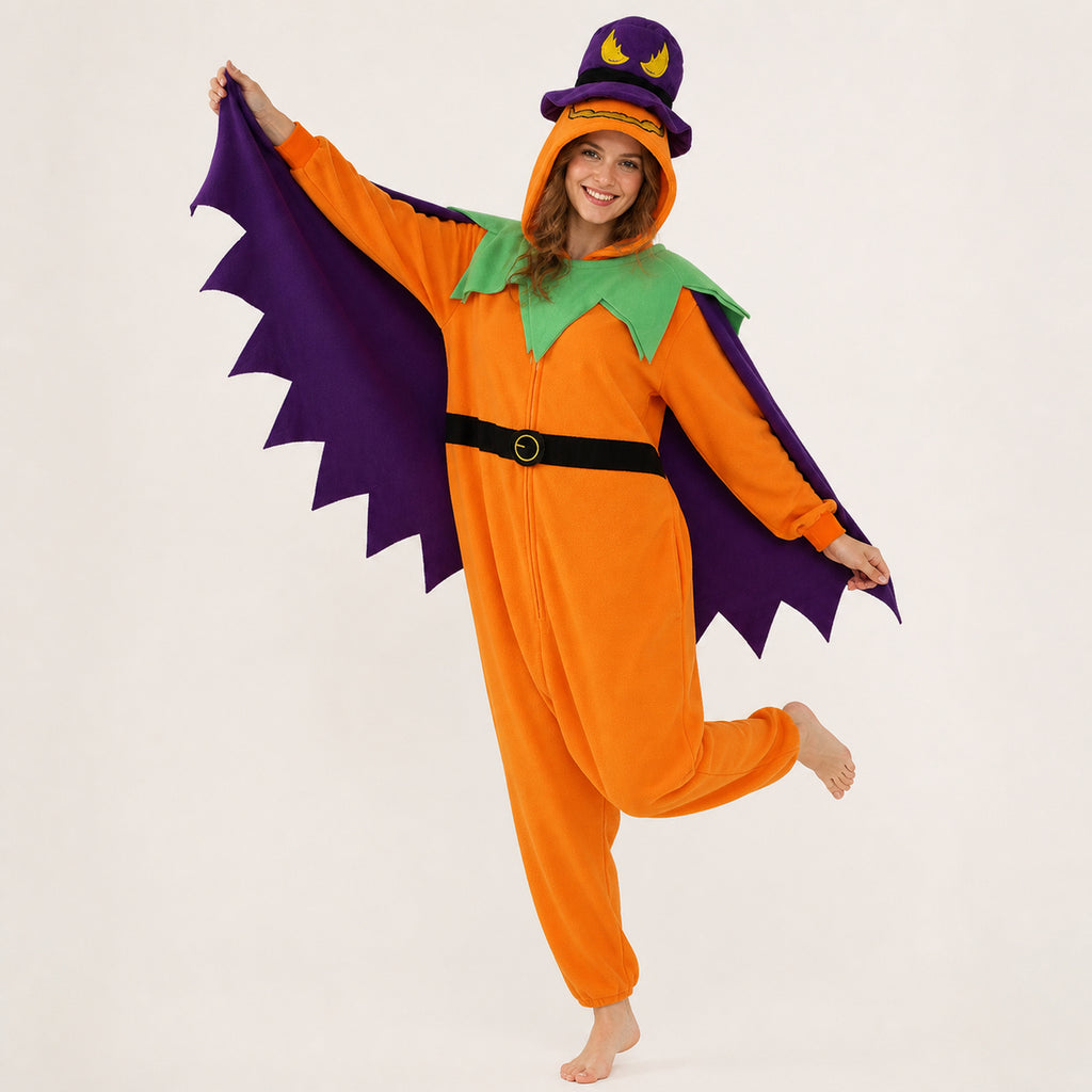 Pumpkin Wizard Kigurumi Onesie - dynamic look