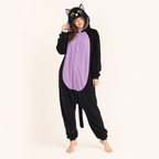 Leoxa black and purple cat kigurumi onesie — 03 second look