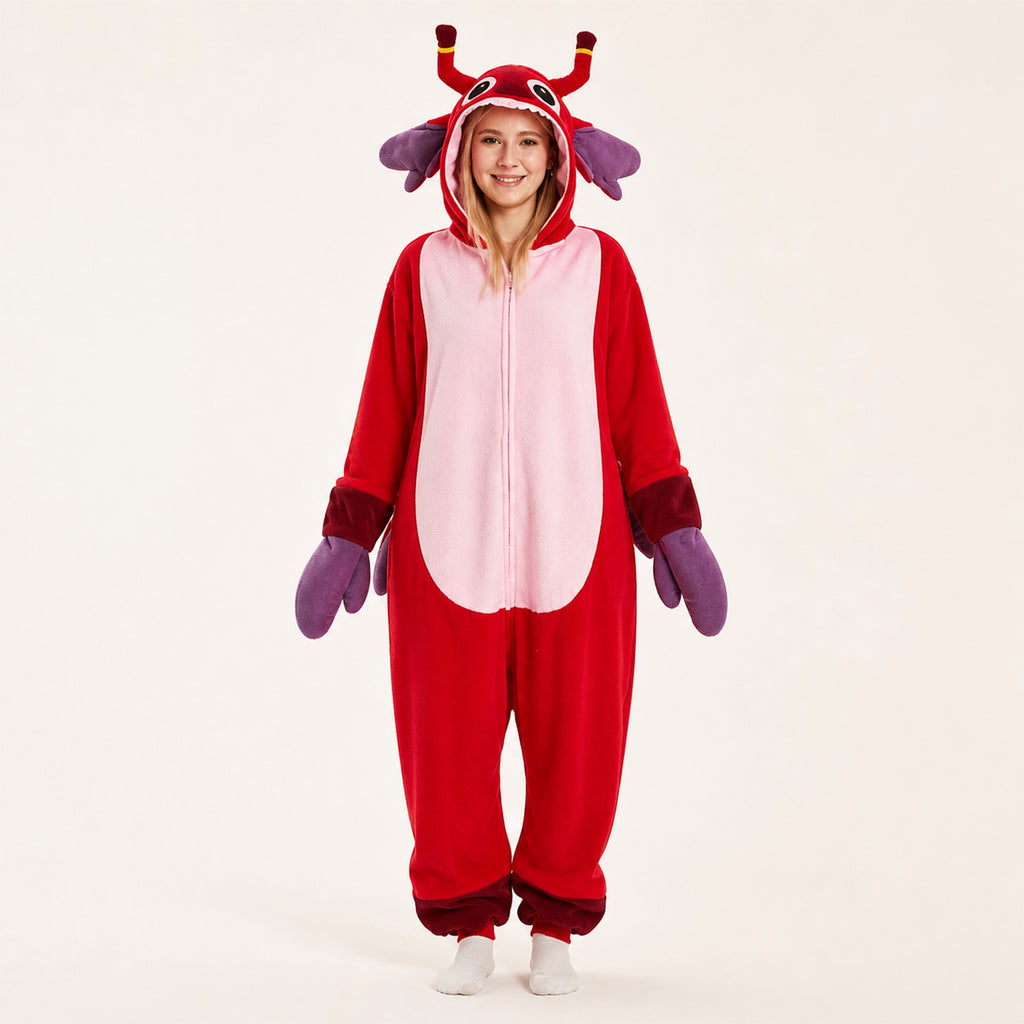 Red Creature Kigurumi Onesie - front view