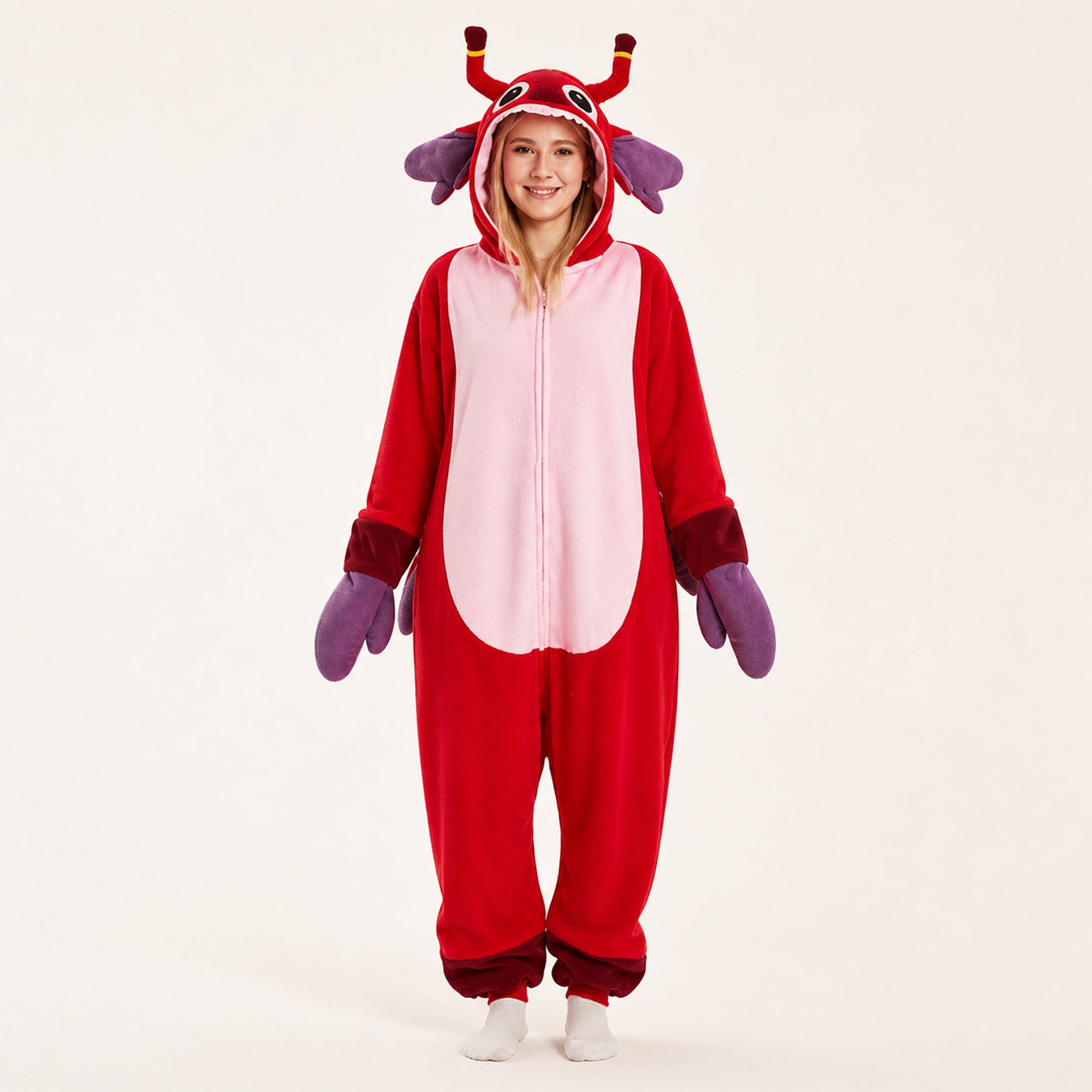 Red Creature Kigurumi Onesie - front view