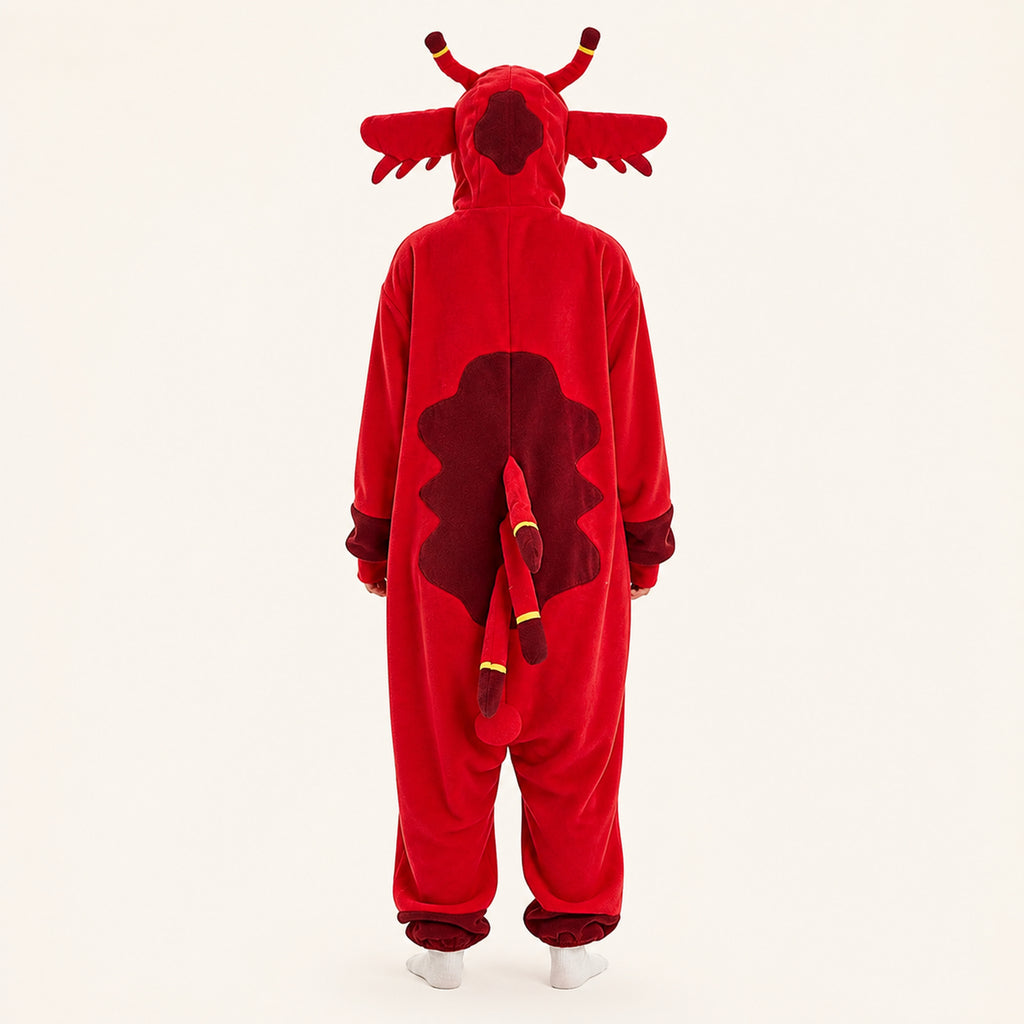 Red Creature Kigurumi Onesie - back view
