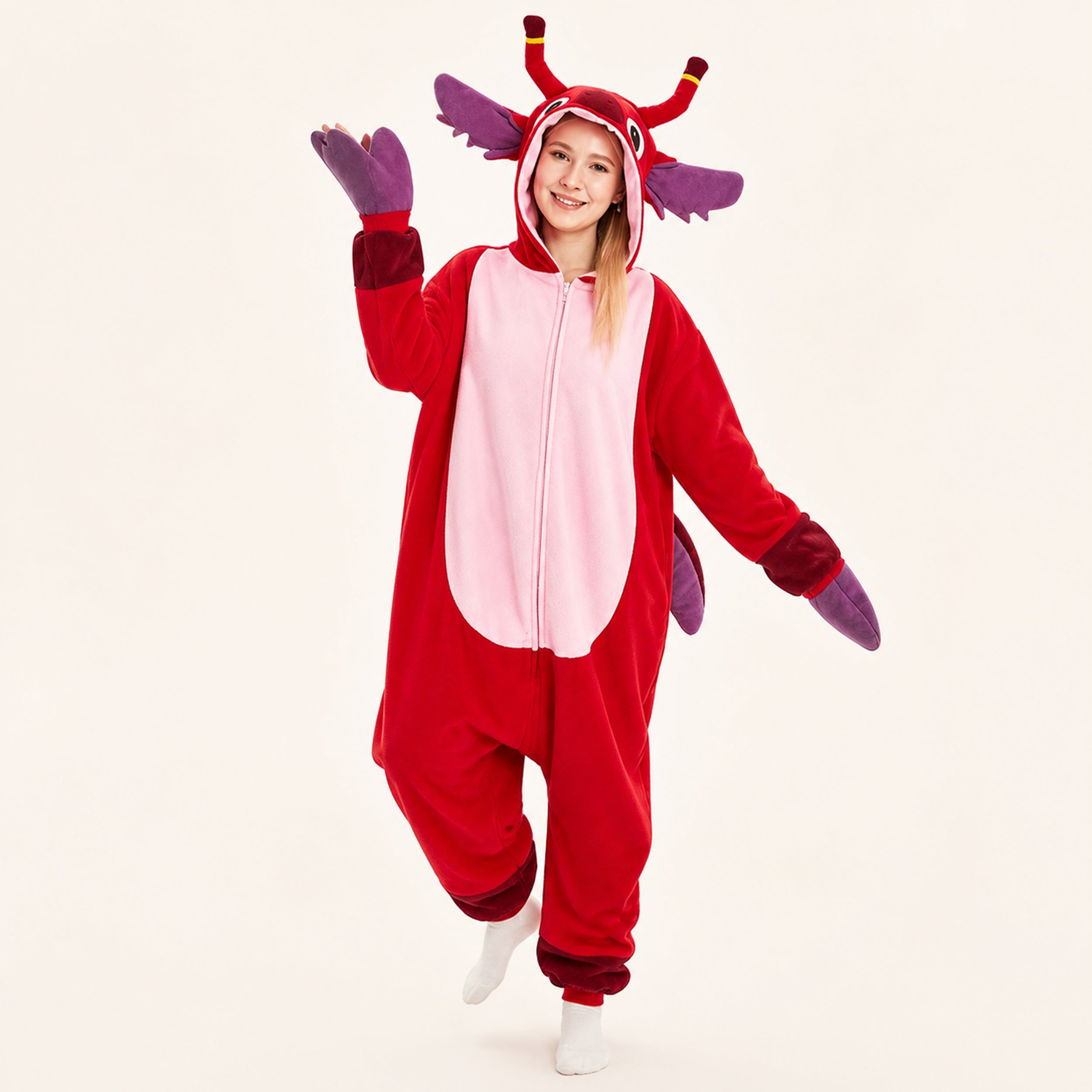 Red Creature Kigurumi Onesie - dynamic look