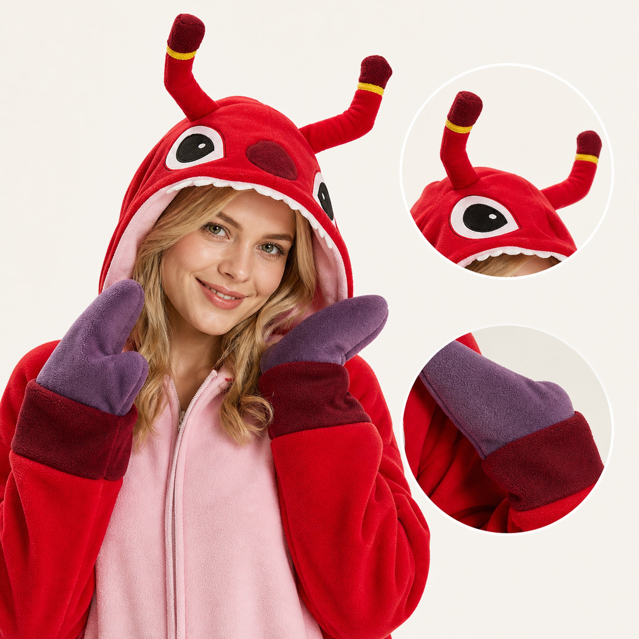 Red Creature Kigurumi Onesie - character detail