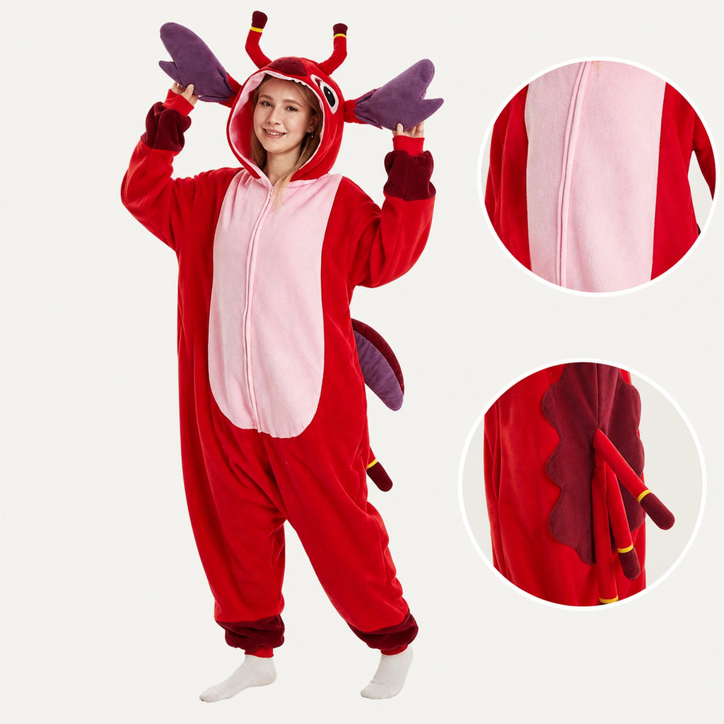 Red Creature Kigurumi Onesie - feature details