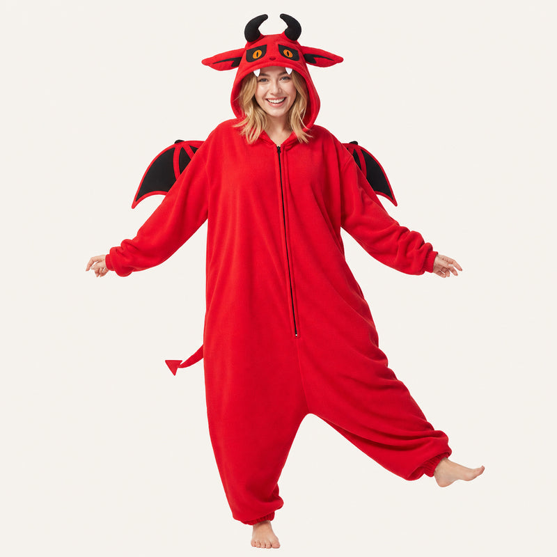 Leoxa red devil kigurumi onesie – 02 dynamic look