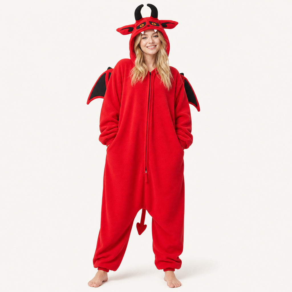 Leoxa red devil kigurumi onesie – 16 adult s