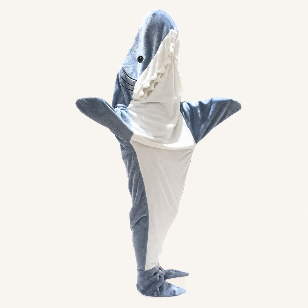 Leoxa shark kigurumi onesie — 11 side look