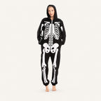 Leoxa black skeleton hooded onesie – 01 hero