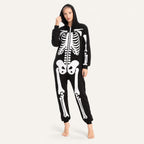 Leoxa black skeleton hooded onesie – 03 second look