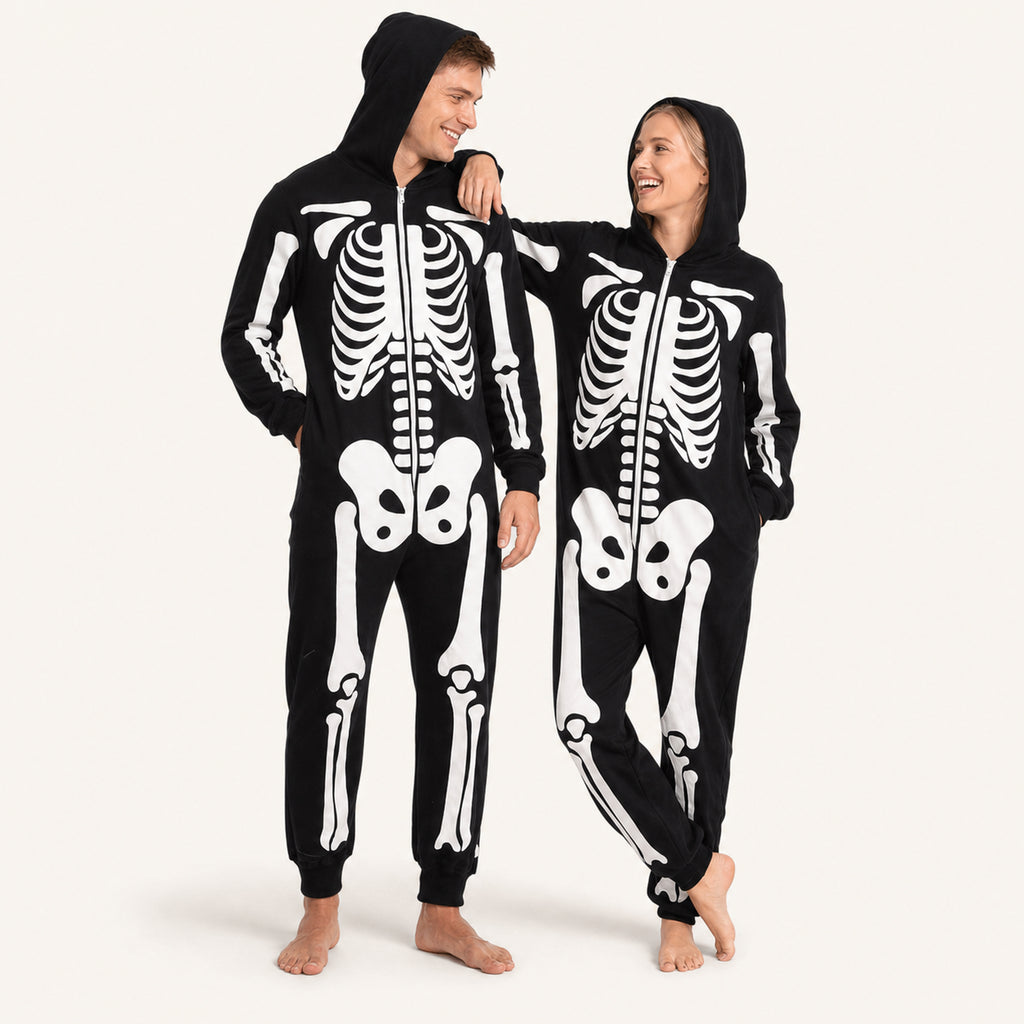 Leoxa black skeleton hooded onesie – 04 matching colors
