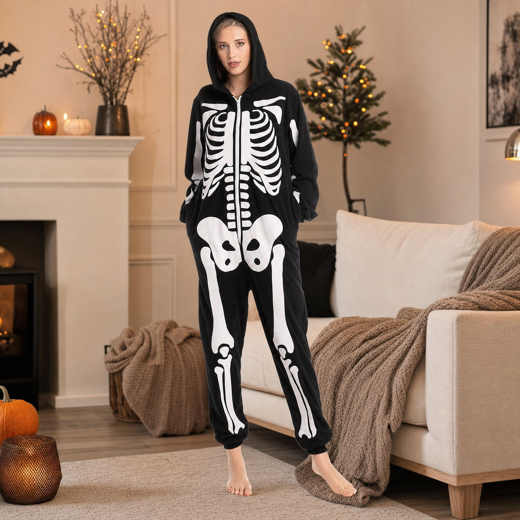 Leoxa black skeleton hooded onesie – 09 lifestyle