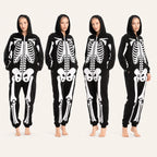 Leoxa black skeleton hooded onesie – 10 color lineup
