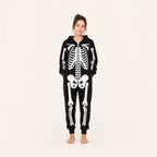 Leoxa black skeleton hooded onesie – 10 size S