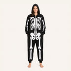 Leoxa black skeleton hooded onesie – 12 size L