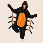 Leoxa black and orange spider kigurumi onesie — 02 dynamic look