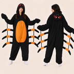 Leoxa black and orange spider kigurumi onesie — 03 second look