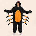 Leoxa black and orange spider kigurumi onesie — sku3