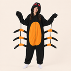 Leoxa black and orange spider kigurumi onesie — sku5
