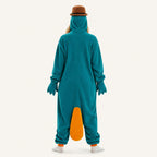Teal Platypus Kigurumi Onesie - back view