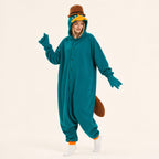 Teal Platypus Kigurumi Onesie - dynamic look