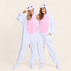 White and pink unicorn onesie matching look