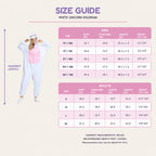 White unicorn kigurumi size guide