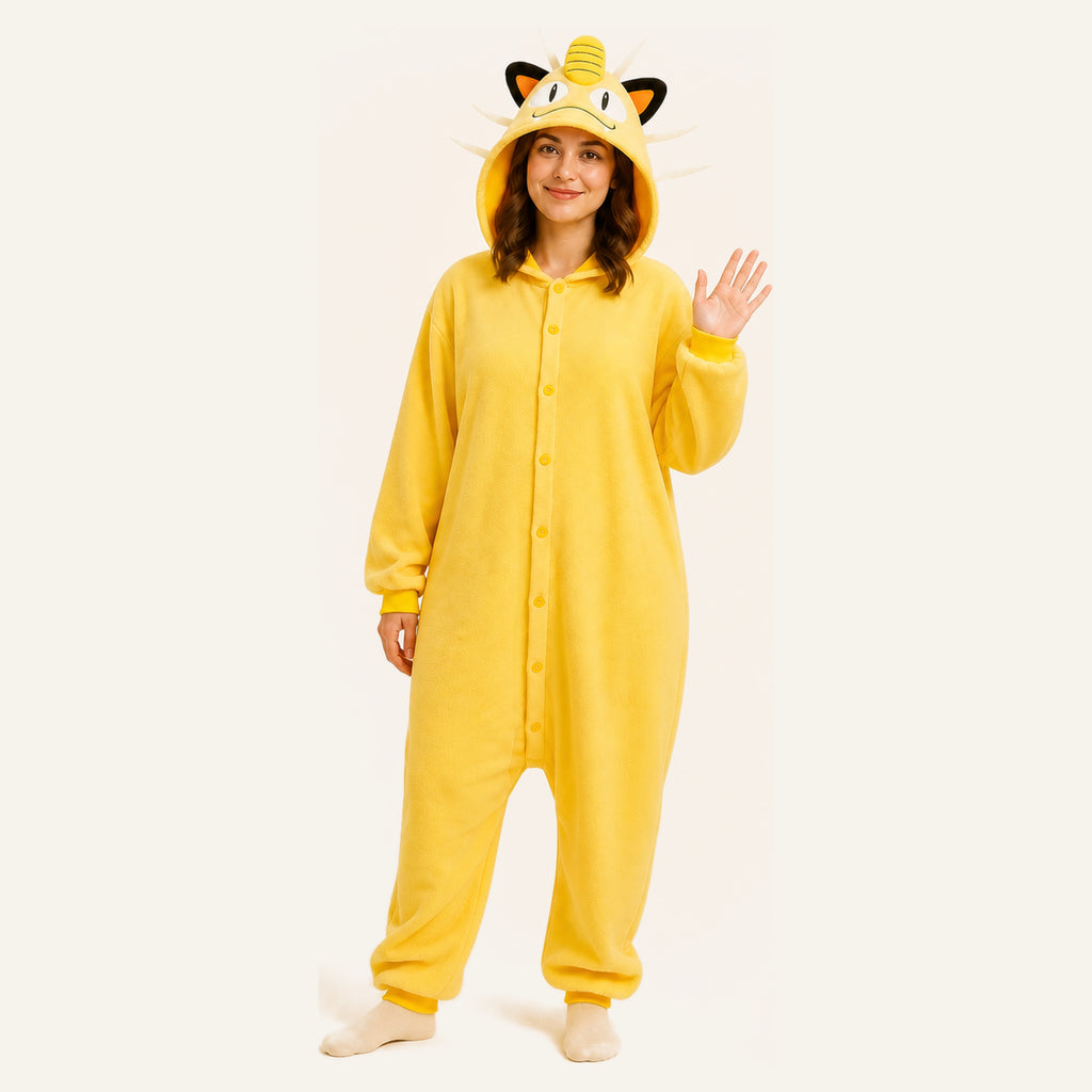 Yellow Cat Character Kigurumi Onesie - second look