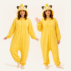 Yellow Cat Character Kigurumi Onesie - matching colors