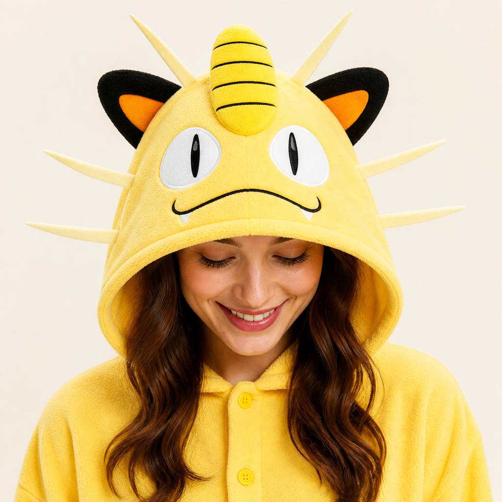 Yellow Cat Character Kigurumi Onesie - character detail