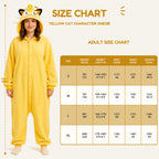 Yellow Cat Character Kigurumi Onesie - fit reference