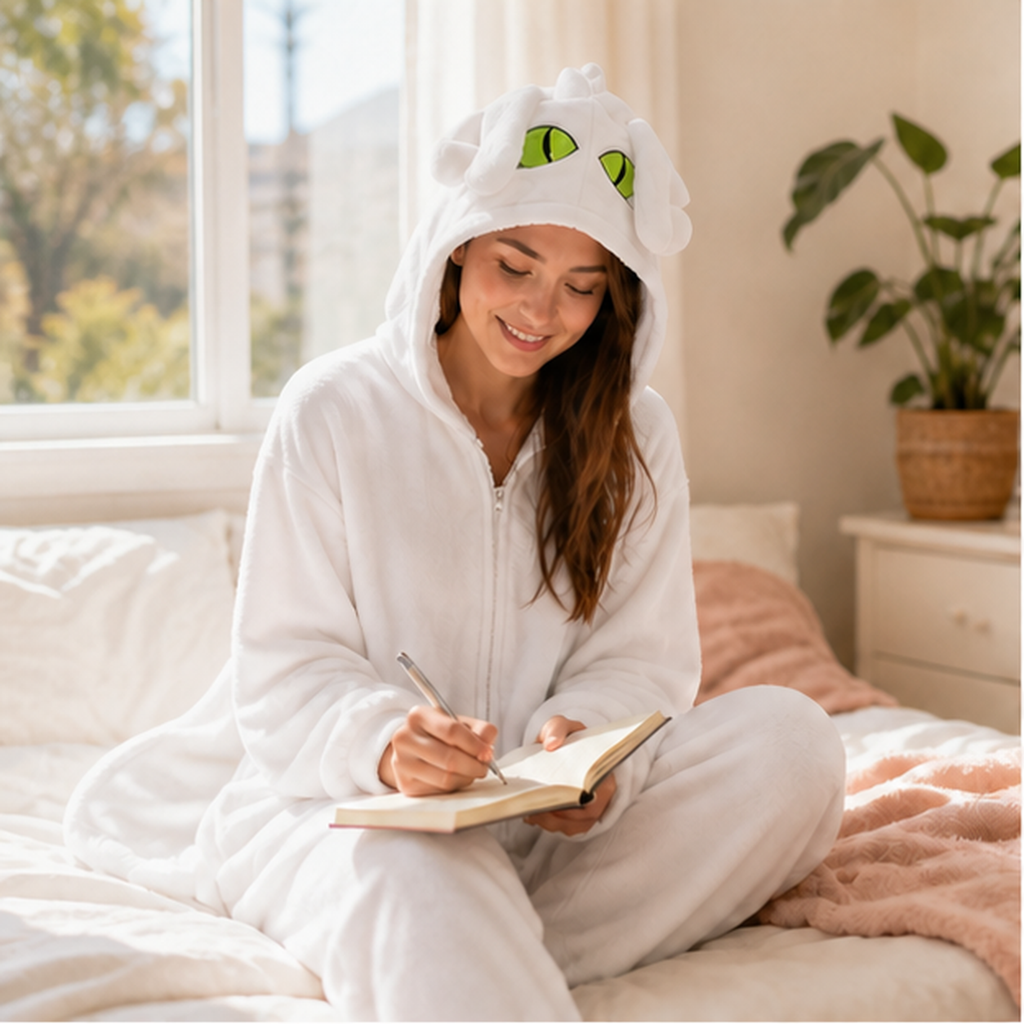 Light Fury kigurumi onesie — 05 home scene
