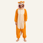 Orange Chipmunk kigurumi onesie in orange and cream