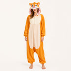 Orange Chipmunk kigurumi onesie front view
