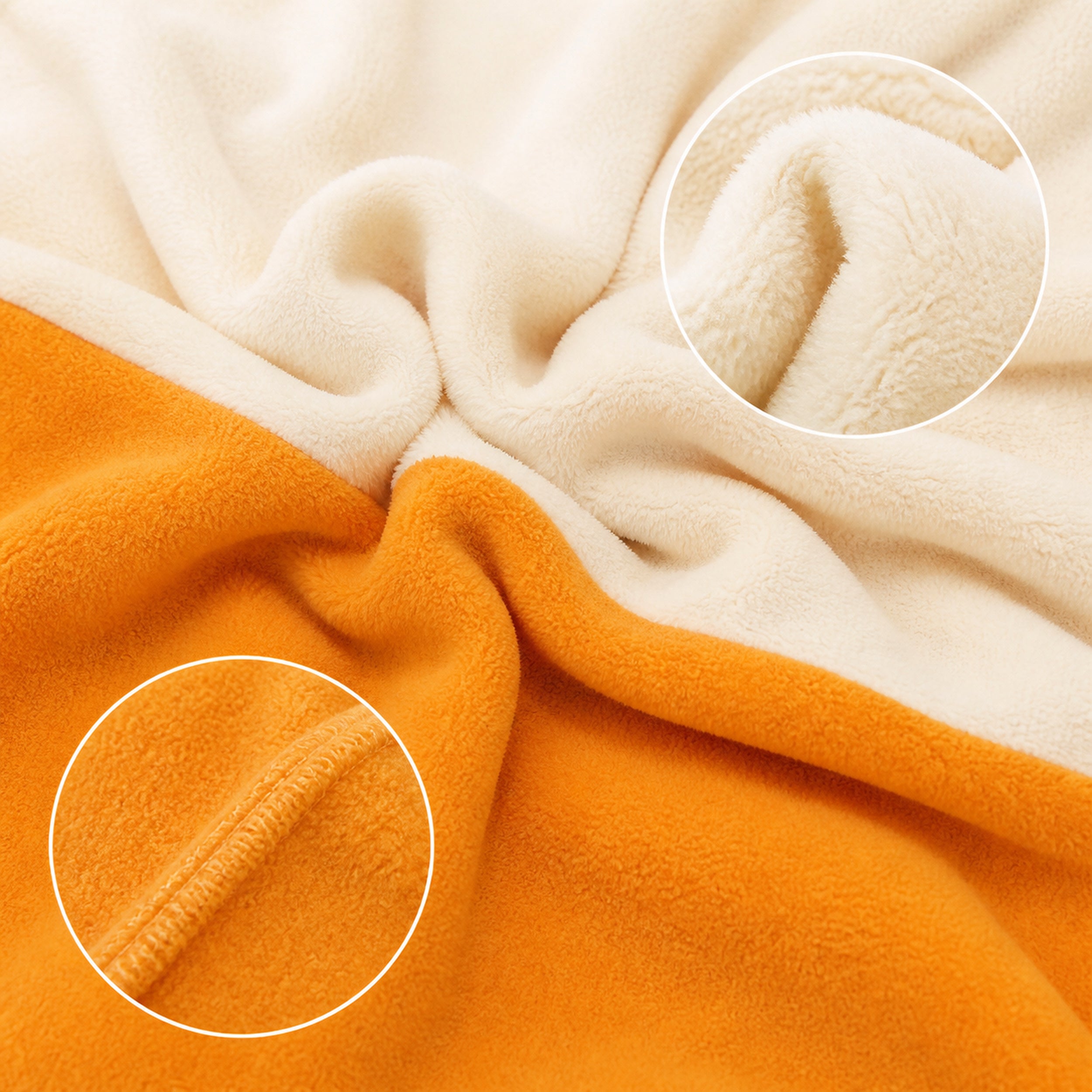 Orange Chipmunk kigurumi onesie fabric detail