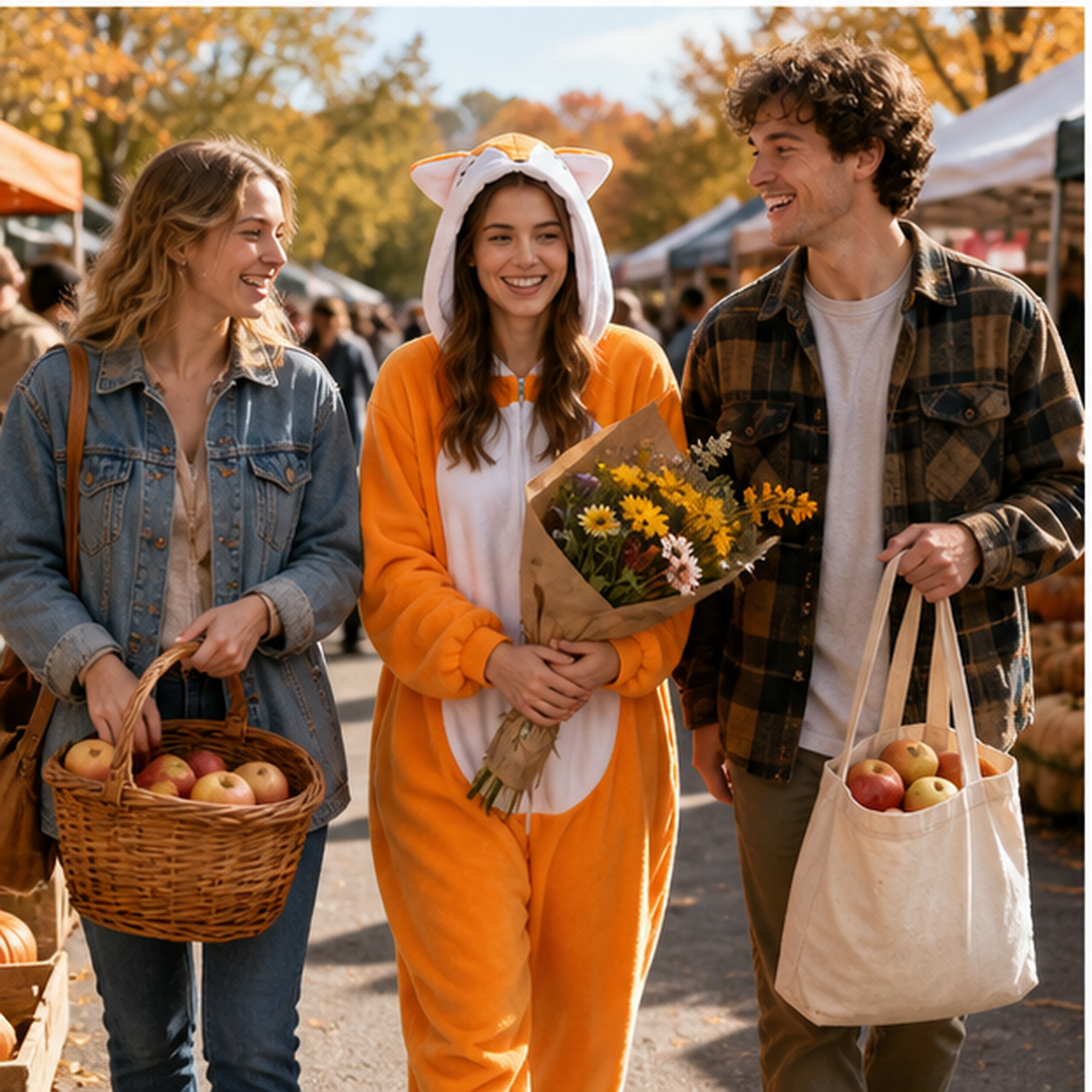 Orange Fox Kigurumi Onesie 07 outdoor scene