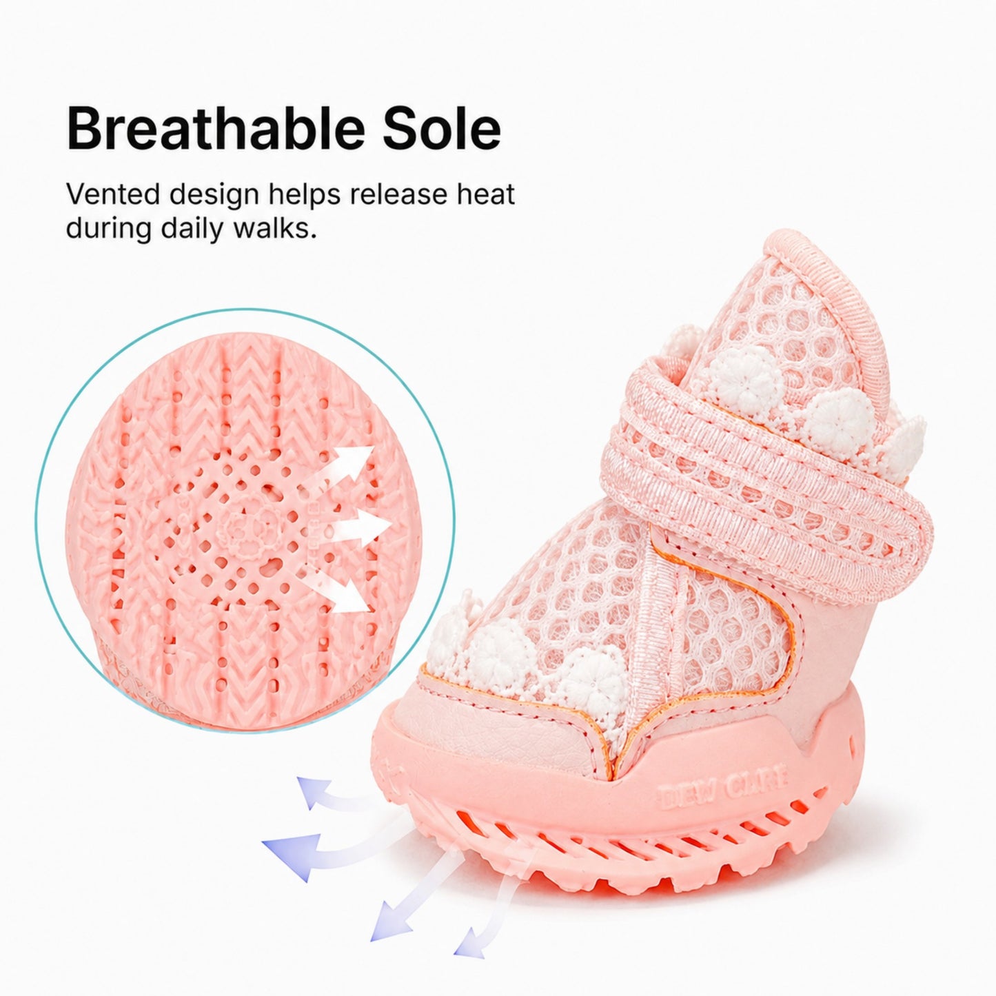 Leoxa Coral Pink Dog Shoes