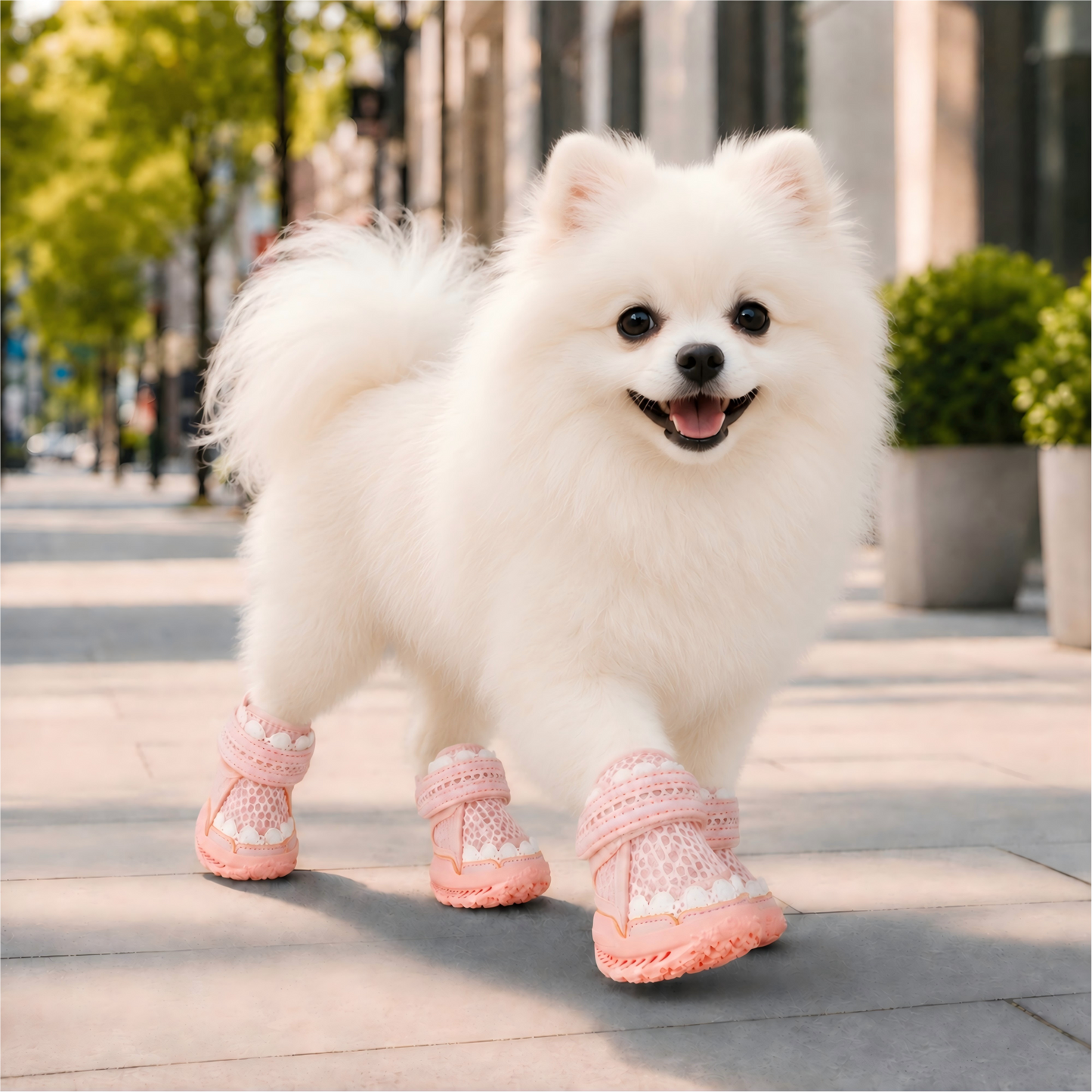 Leoxa Coral Pink Dog Shoes