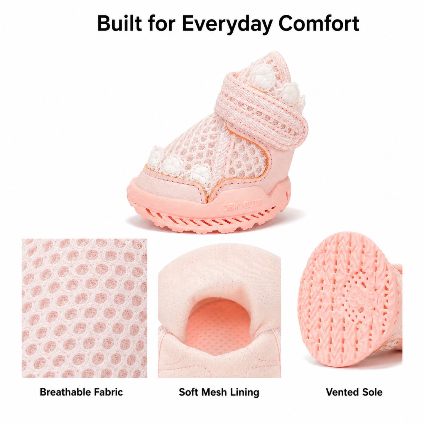 Leoxa Coral Pink Dog Shoes