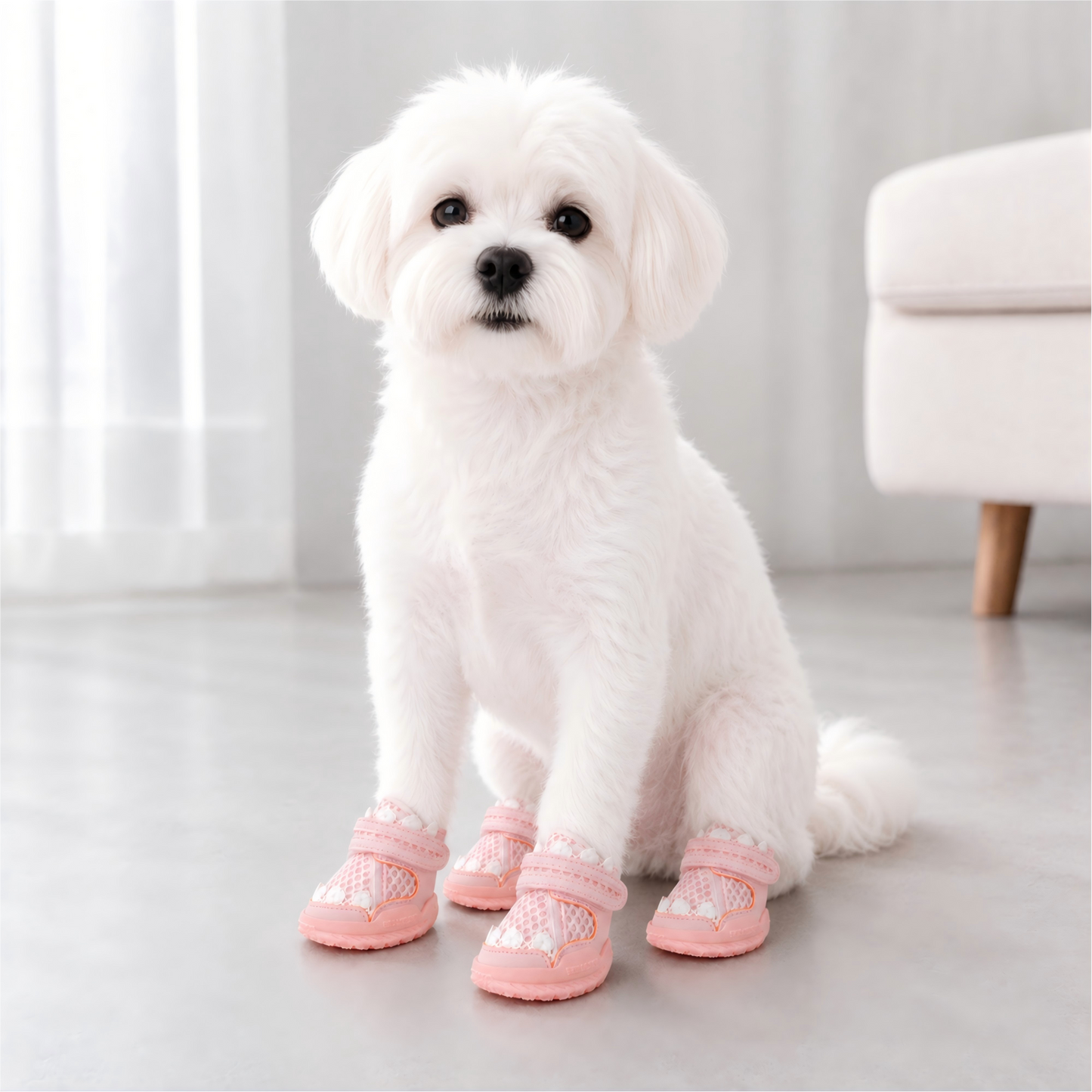 Leoxa Coral Pink Dog Shoes