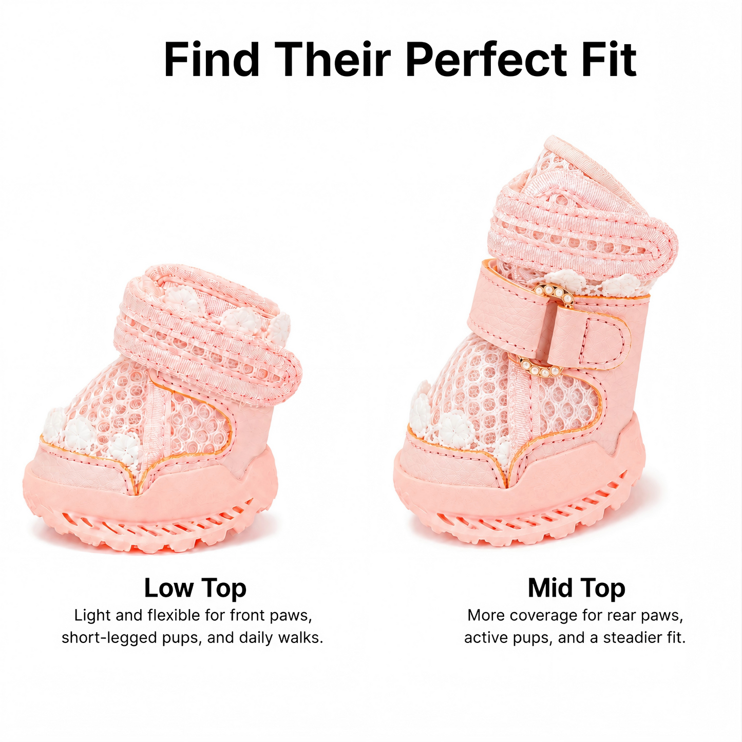 Leoxa Coral Pink Dog Shoes