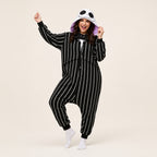 Pinstripe Skull kigurumi onesie dynamic look