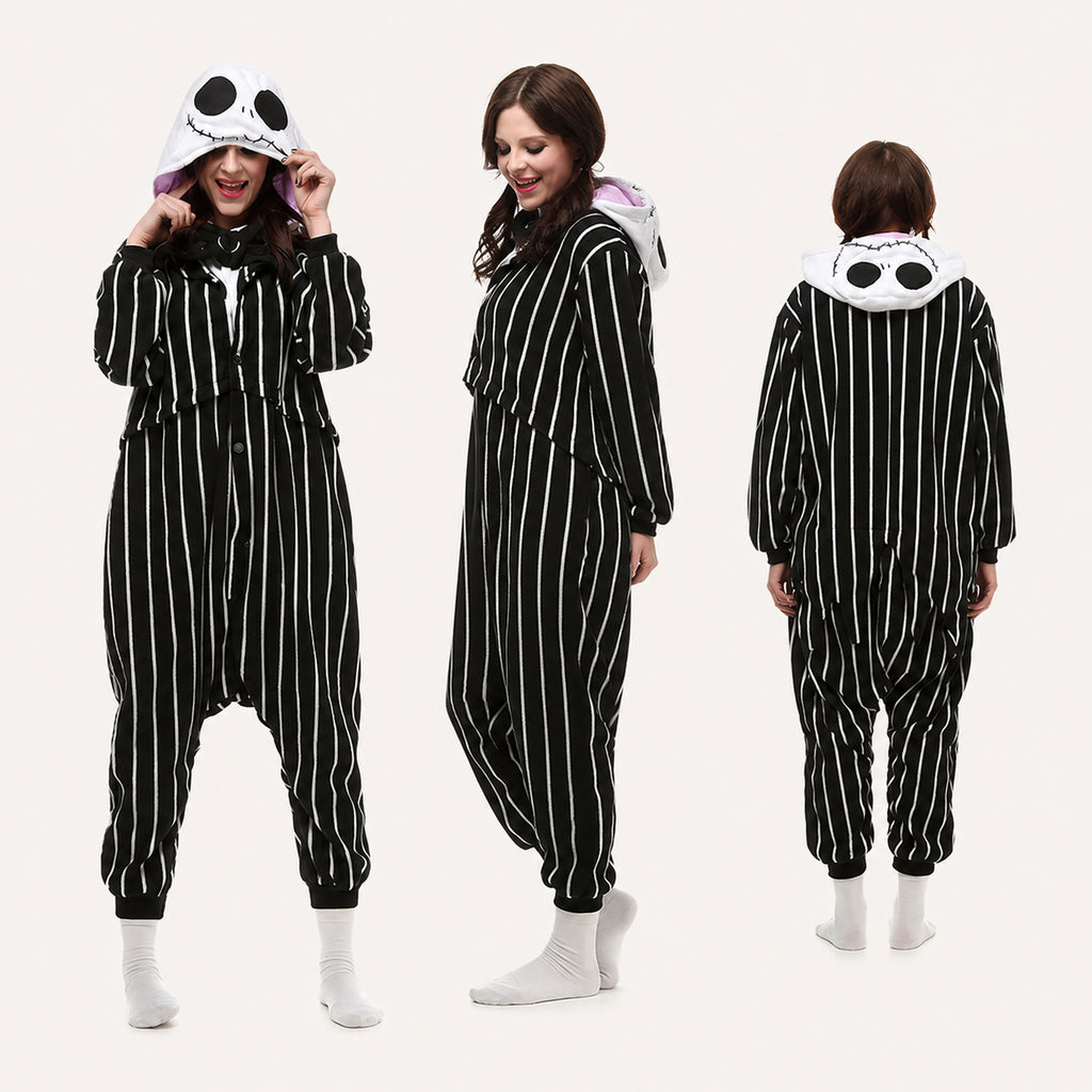 Pinstripe Skull kigurumi onesie color lineup