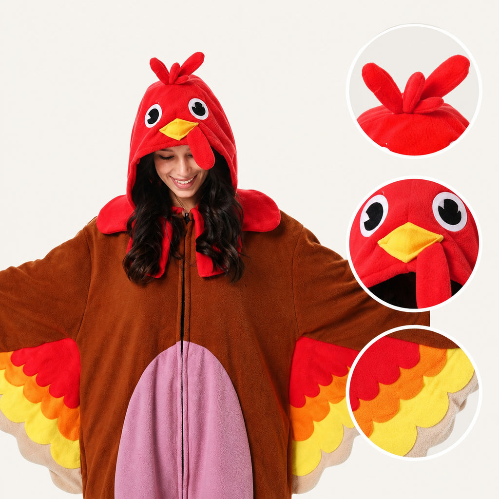 Red Brown Bird Kigurumi Onesie view 5