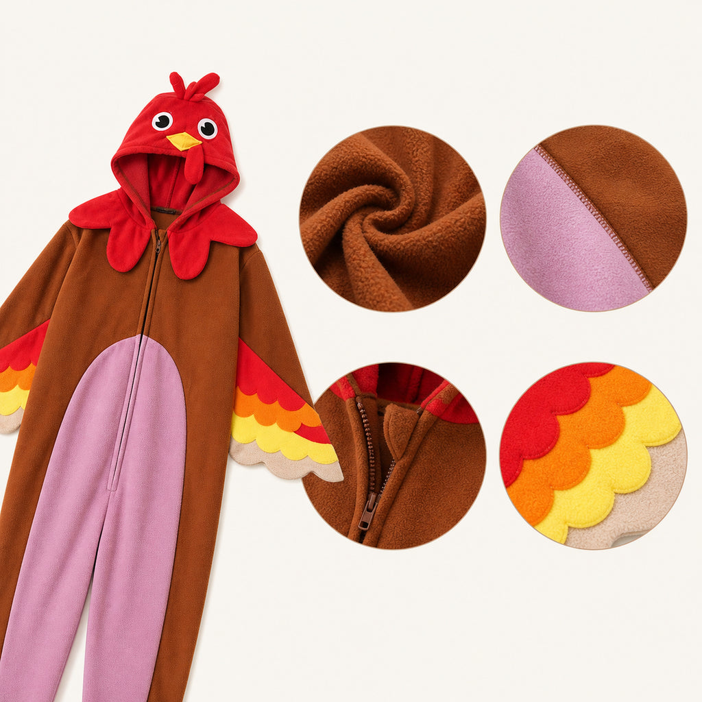Red Brown Bird Kigurumi Onesie view 6