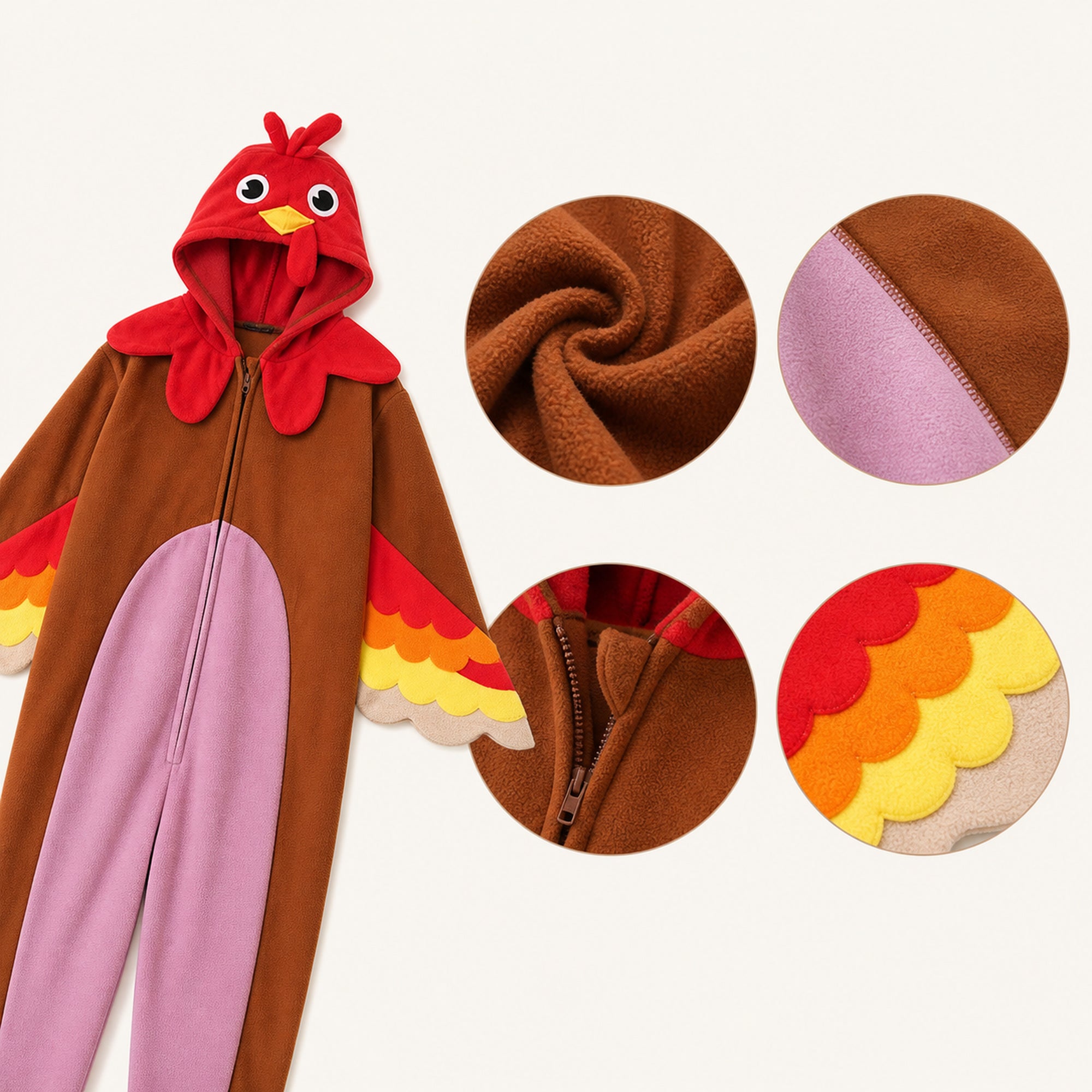 Red Brown Bird Kigurumi Onesie view 6