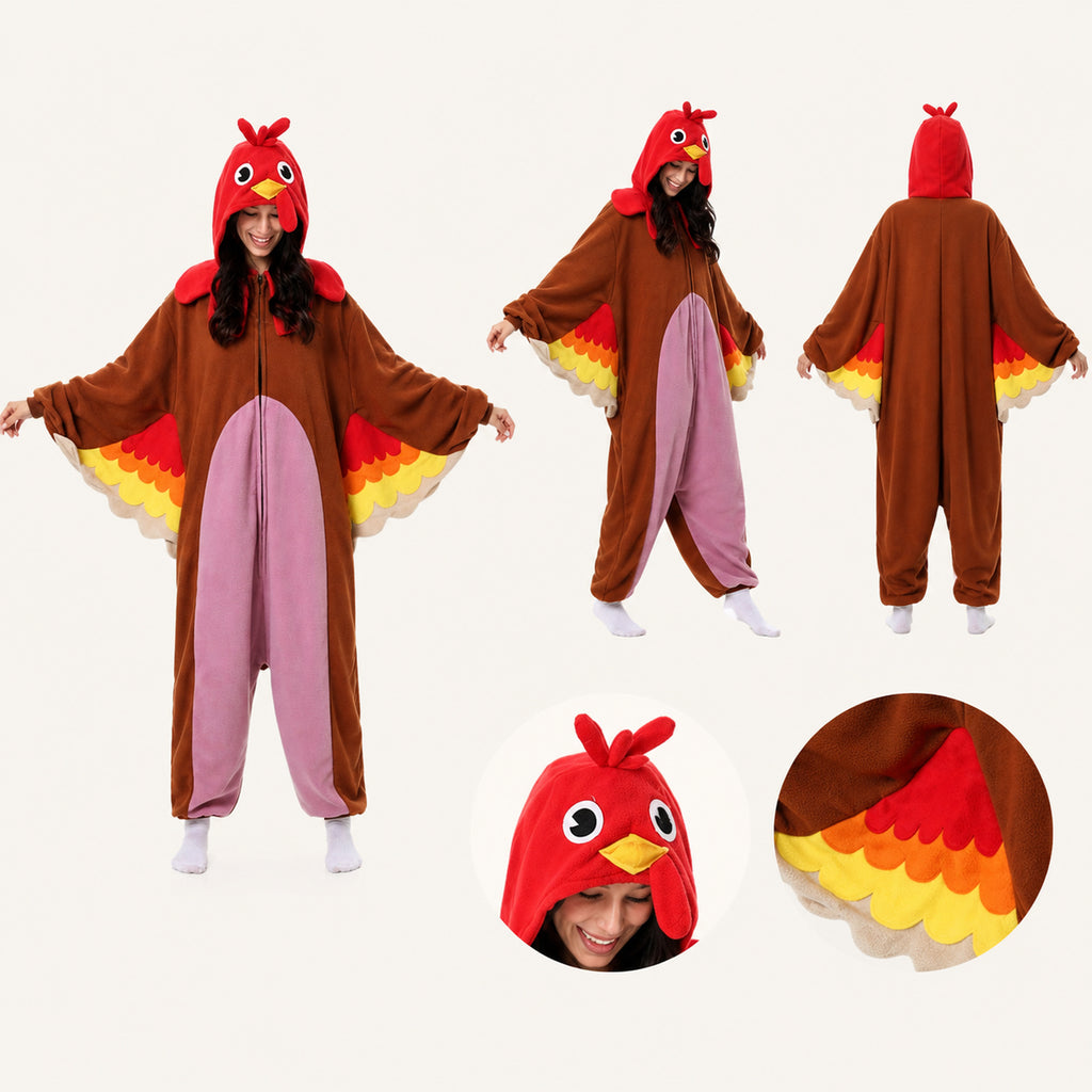 Red Brown Bird Kigurumi Onesie view 9