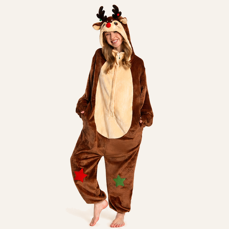 Rudolph Holiday Reindeer Kigurumi Onesie 01 hero